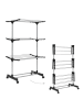 IDOMYA Essentials Wäscheständer in Silber/ Schwarz - (B)68 x (H)125 x (T)42 cm