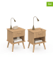 IDOMYA Essentials 2er-Set: Nachttische in Hellbraun - (B)40 x (H)50 x (T)34 cm