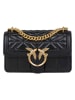 Pinko Leder-Umhängetasche in Schwarz - (B)21 x (H)12 x (T)6 cm