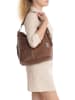 Anna Morellini Leder-Schultertasche "Adelfina" in Hellbraun - (B)33 x (H)31 x (T)16 cm