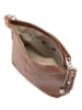 Anna Morellini Leder-Schultertasche "Adelfina" in Hellbraun - (B)33 x (H)31 x (T)16 cm