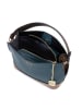 Anna Morellini Leder-Schultertasche "Letteria" in Blau/ Hellbraun - (B)23 x (H)21 x (T)10 cm