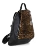 Anna Morellini Leren rugzak "Maurizia" zwart/lichtbruin - (B)32 x (H)37 x (D)14 cm