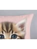 Good Morning Komplet pościeli flanelowej "Meow" w kolorze jasnobrązowo-jasnoróżowym