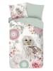 Good Morning Flanellen beddengoedset "Omaira" lichtroze/mintgroen