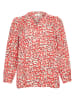 Kaffe Blouse  koraalrood/crème