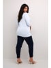 Kaffe Longsleeve in Hellblau/ Weiß