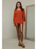 Joséfine Pullover "Dorog" in Orange/ Dunkelbraun