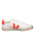 Veja Leder-Sneakers "Campo" in Weiß/ Orange