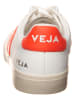 Veja Leder-Sneakers "Campo" in Weiß/ Orange