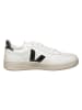 Veja Leder-Sneakers "V 10" in Weiß/ Schwarz