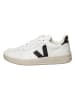 Veja Leder-Sneakers "V 10" in Weiß/ Schwarz