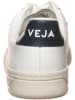 Veja Leder-Sneakers "V 12" in Weiß/ Dunkelblau/ Rot