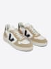 Veja Leder-Sneakers "V 10" in Weiß/ Schwarz/ Beige