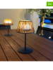 lumisky 2er-Set: LED-Tischleuchten "Twins Raffy" in Braun - (H)23,5 x Ø 12 cm
