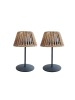 lumisky 2er-Set: LED-Tischleuchten "Twins Raffy" in Braun - (H)23,5 x Ø 12 cm