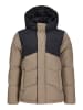JACK & JONES Junior Doorgestikte jas zwart/lichtbruin