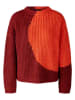 Oui Pullover in Bordeaux/ Orange