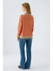 Oui Pullover in Beige/ Orange