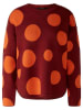 Oui Pullover in Bordeaux/ Orange