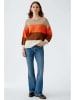 Oui Pullover in Beige/ Orange/ Braun
