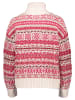 Oui Rollkragenpullover in Creme/ Rot
