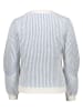Oui Pullover in Blau/ Weiß