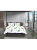 HNL Flanellen beddengoedset "Zeno" wit/groen
