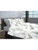 HNL Flanellen beddengoedset "Zeno" wit/groen