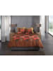 HNL Flanellen beddengoedset "Francesco" lichtbruin/oranje
