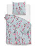 HNL Flanell-Bettwäsche-Set "Milena" in Hellblau/ Rosa