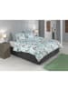 HNL Flanellen beddengoedset "Pino" wit/groen