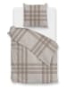 HNL Flanell-Bettwäsche-Set "Rombi" in Beige/ Hellbraun