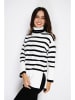 C& Jo Rollkragenpullover in Weiß/ Schwarz