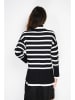 C& Jo Rollkragenpullover in Schwarz/ Weiß