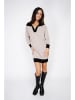 C& Jo Gebreide jurk beige/zwart
