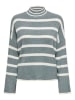 ONLY Pullover in Grau/ Weiß
