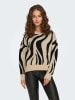 ONLY Pullover in Beige/ Schwarz