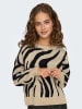 ONLY Pullover in Beige/ Schwarz