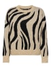 ONLY Pullover in Beige/ Schwarz
