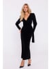 made of emotion Samtkleid in Schwarz