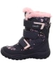 superfit Leder-Winterstiefel "Crystal" in Dunkelblau/ Rosa