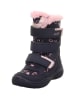 superfit Leder-Winterstiefel "Crystal" in Dunkelblau/ Rosa