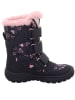 superfit Leder-Winterstiefel "Crystal" in Dunkelblau/ Rosa