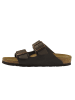 Birkenstock Leren slippers "Arizona" bruin - wijdte S