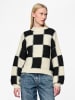 Pieces Pullover in Creme/ Schwarz