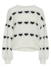 Pieces Pullover in Weiß/ Schwarz