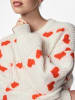 Pieces Pullover in Weiß/ Rot