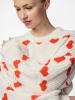Pieces Pullover in Weiß/ Rot