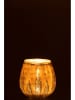 J Line Windlicht ''Blatt'' in Beige - (H)18,5 x Ø 18,5 cm